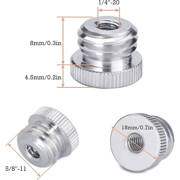 1/4 tuuman-20 5/8 tuuman-11 kierteinen ruuviadapteri 1/4'' 5/8 tuumaan Bosch-laseritason jalustan sovittimelle Starlight