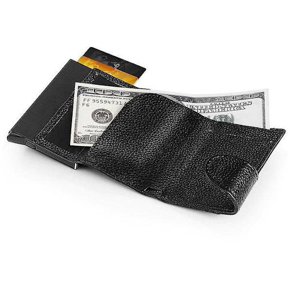 Bitmore RFID-blokkerende lommebok i 100 % ekte skinn