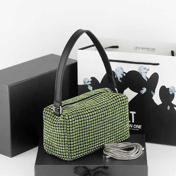 Krystall Crossbody-vesker for kvinner Rhinestone Aftenveske for kvinner Rhinestone-vesker med kjede Bryllup for Prom Party