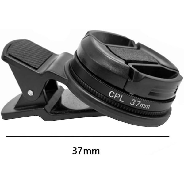 HD Telefonlinse 37mm Profesjonelt Kameralinsesett For Telefon, Bærbar CPL-Filterlinse