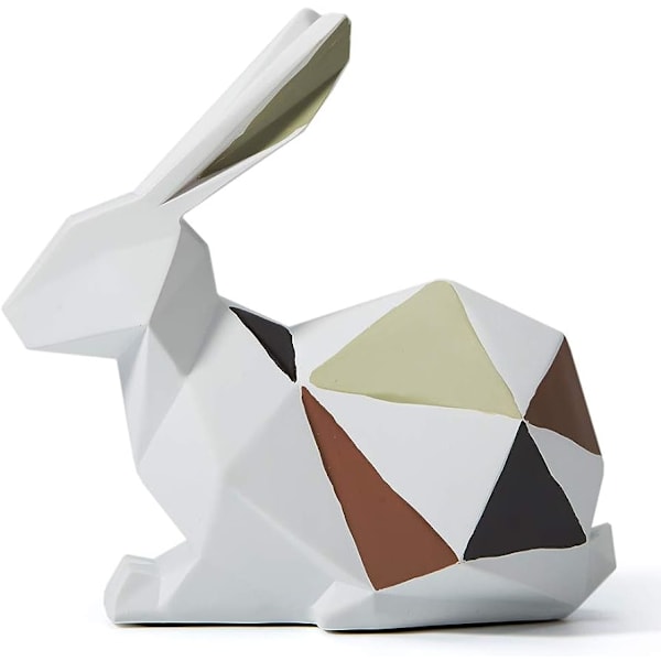 Skulptur Kanin Statue Dekor Geometrisk Bunny Polyresin Hjem Kunst
