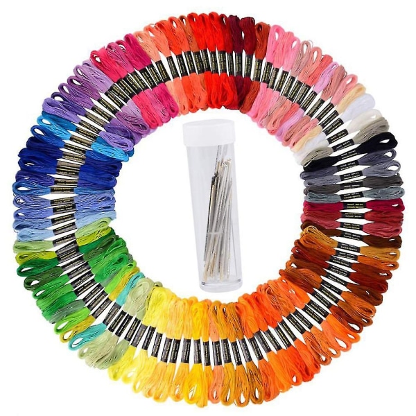 Premium regnbuefarve broderitråd, korsstingsbroderitråd, venskabsarmbånd tandtråd, håndværkstråd, 100 farver nøgle