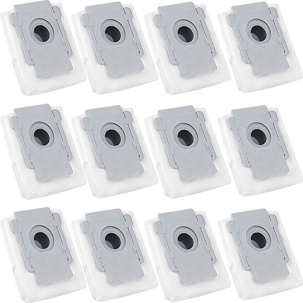 12-pak støvsugerposer for iRobot Roomba I & S-serien - I7, I7+, I3+, I6+, I8+, S9+ - Clean Base automatisk smussavhendingspåser