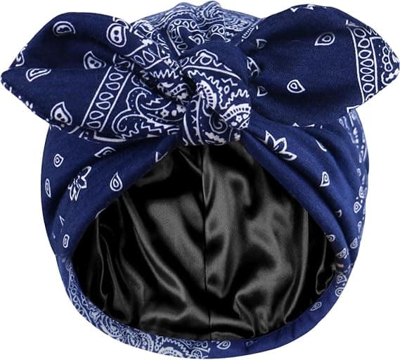 Satinforet beanie-lue for kvinner, hodeplagg for cellegiftbehandling, silkeforet bomullshette