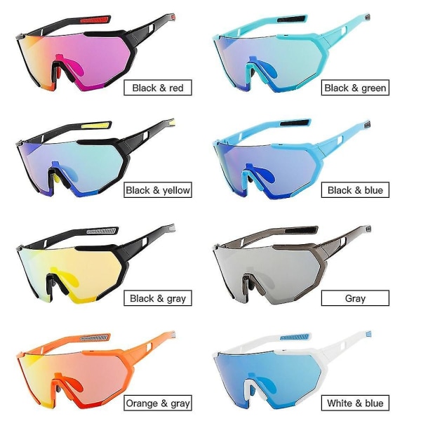 Sports Cykel solbriller med 2 udskiftelige linser Uv400 beskyttelse Mtb Road Riding Fiskeri Golf Baseball Løbebriller - Sort+rød