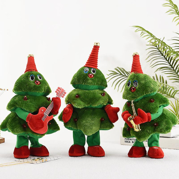 1 populær juletræsdukke, der kan synge og danse, elektrisk plyslegetøj, kreativ julegave til børn