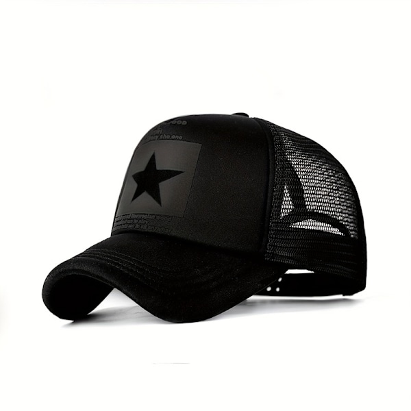 Pentagram mønster tynn mesh baseball cap, 1 stk, sommer Oscuro+Blanco
