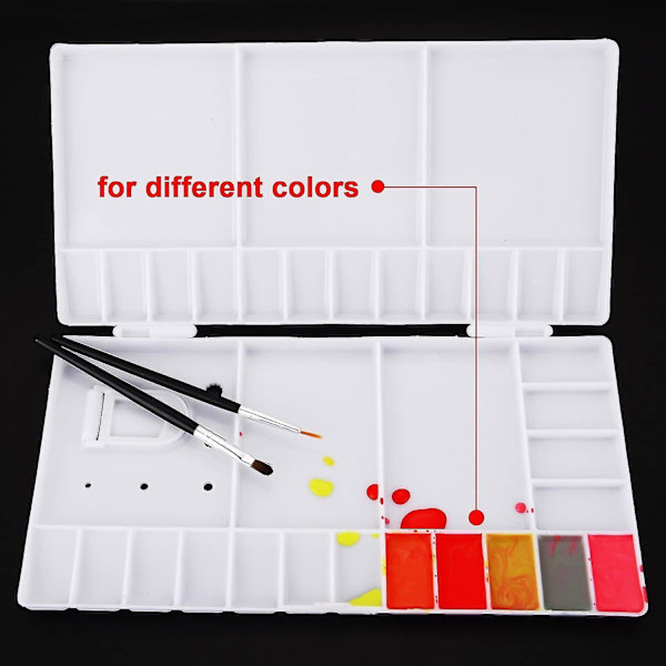 Akvarel Palette med 33 Rum, Foldbar Plastikpalette