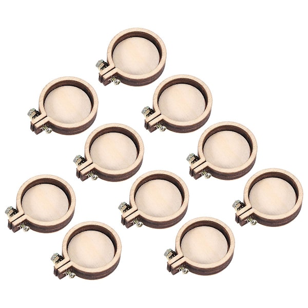 10 st Klar Ram Mini Korsstygn Ring Små Broderi Ring Trärings Broderi Cirkel Ram Nålstick Ring