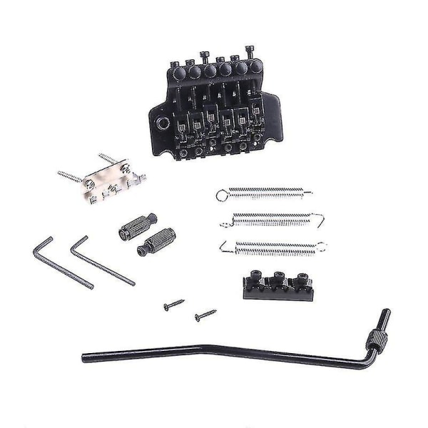 Floyd Rose Dubbel låsning Tremolo System Stall för Elektrisk Gitarr Delar Svart
