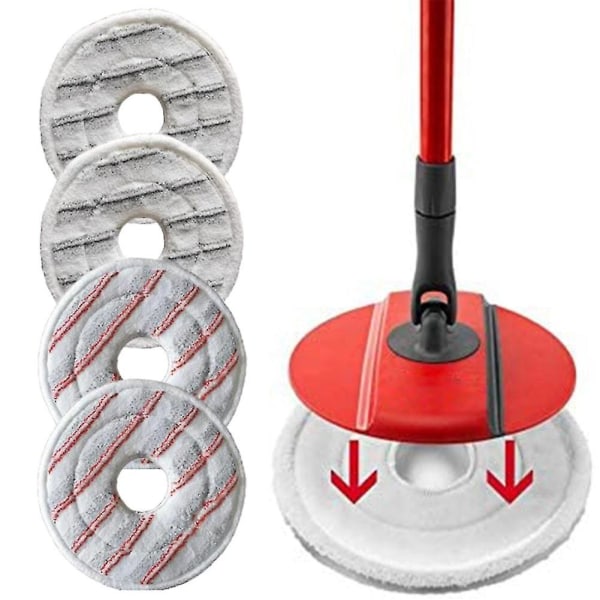 4-pak Mikrofiber Vaskbare Til Spin & Clean Mop Efterfyldning Støvsuger Tør Og Vådt Brug Mop Klud Pude