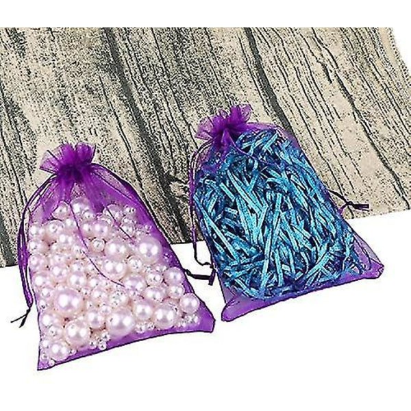 Bryllupssække Organzaposer 100 stk. Sachets Organzaposer 17 * 23cm Perfekt som Bryllupsgaveposer, Smykkeposer, Gaveposer (pur