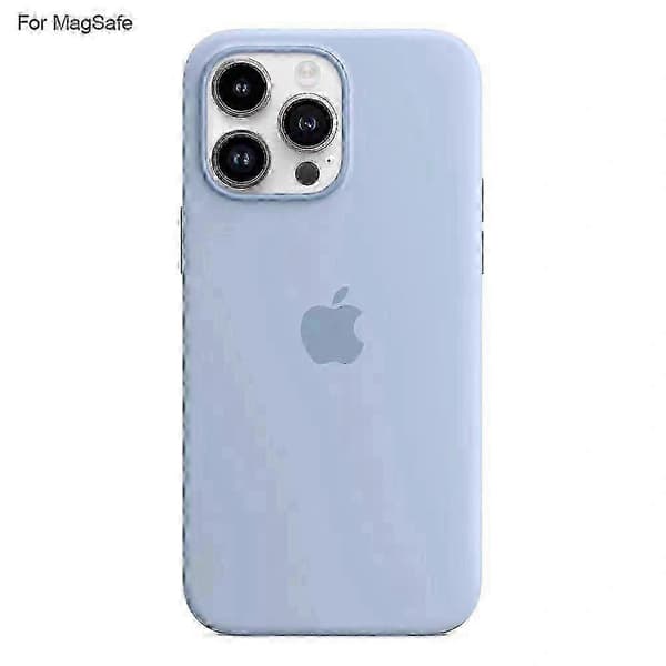 For iPhone 14 Pro Max-deksel kompatibelt med MagSafe flytende silikon telefon bakdeksel_jsaf Sky Blue