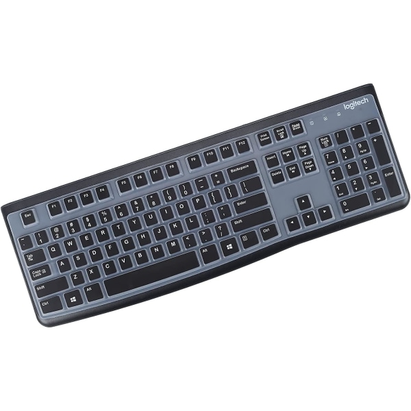 Tastaturcover til Logitech K120 & Mk120 Kablet Keyboard, Ultratynd Logitech Mk120 & K120 Tastatur Hudbeskytter - Sort