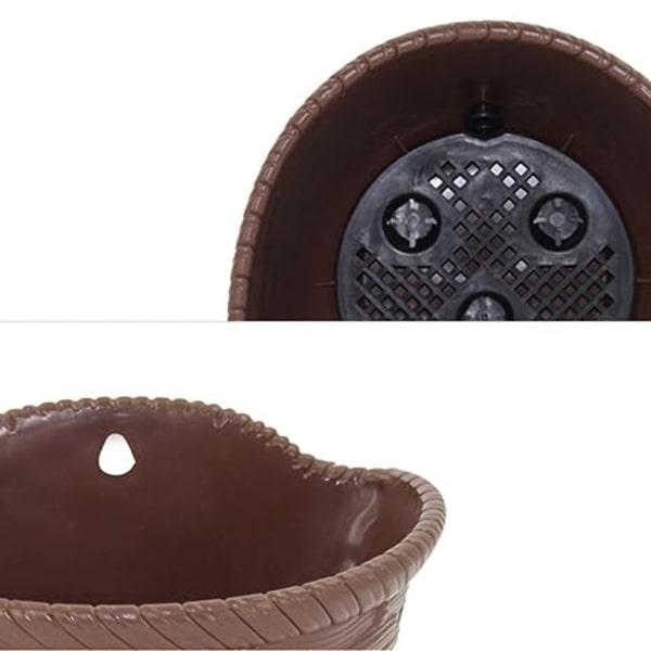 2 st Vägghängande Planter Vävd Blomkorg Staket Hängande Kruka för Inomhus Utomhus Räcke Staket Balkong Trädgård Heminredning Storlek L