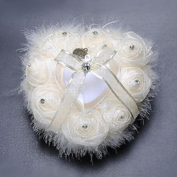 Hjerteformet Blomster Ringpude Pude Ring Fest Bryllup Valentinsdag kompatibel