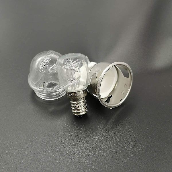 2Set E14 Høy temperaturmotstand 300 Celsius 250V 25W Ovnslampe, Ovnslampeholder, Ovnsbelysning
