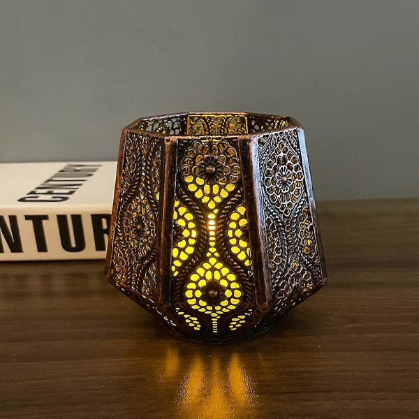 Metallinen marokkolainen lyhty, pöytäkynttiläteline, marokkolainen lyhty, vintage kynttiläteline