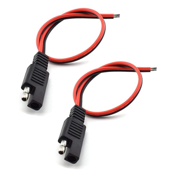 2 stk. 18awg Sae forlængerkabel 2-polet Sae hurtigkobling afbryder stik 10a solbatteripanel S