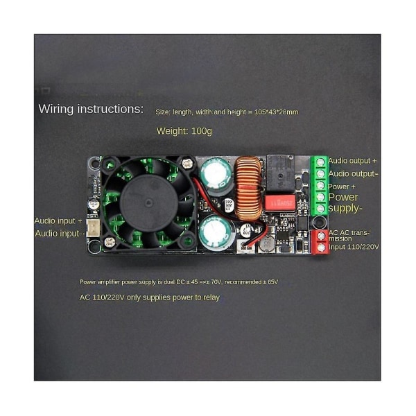 Hifi 500w digital forstærker klasse D lydforstærkerkortmodul med højttalerbeskyttelse Lm3886 Irs