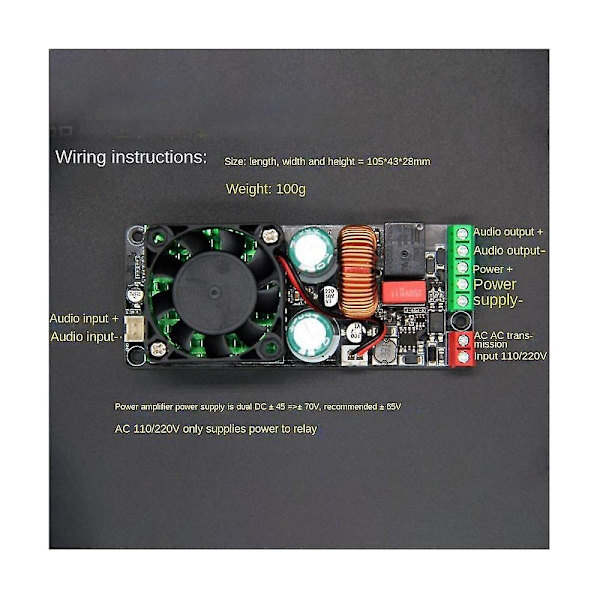 Hifi 500W Digitalförstärkare Klass D Ljudförstärkarkortmodul Med Högtalarskydd Lm3886 Irs