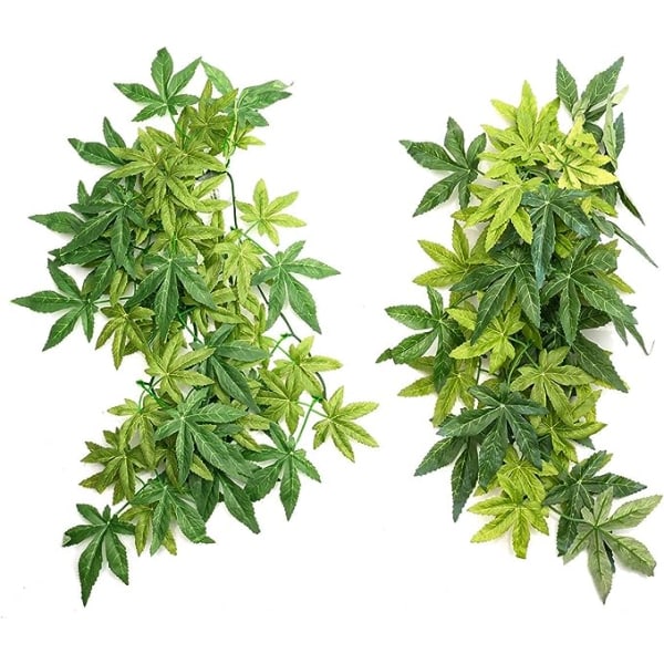 Reptil Terrarium Planter, Hengende Vine Tank Tilbehør med Sugkopp for Terrarium Dekorasjoner, Liten Størrelse, 12 tommer