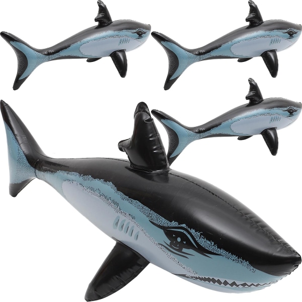 4st flytande haj leksaker Uppblåsbara haj leksaker Uppblåsbara flytande haj dekorationer