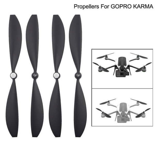 4 stk dronepropeller Støyfrie støtbestandige abs-erstatningsblader Dronetilbehør for Gopro Karma