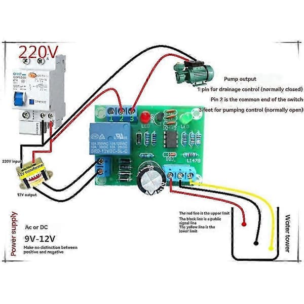2 stk. vannstandsbrytersensorstyring for automatisk vanntankpumping DIY-sett
