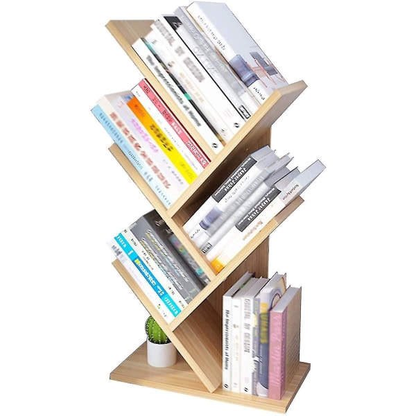 Lille træ skrivebordshylde i træ, fritstående bogreol opbevaringshylder, til hjemmekontor opbevaringshylde