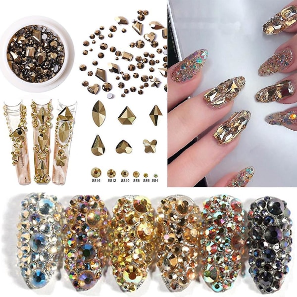 Sekoitetut värit Nail Art Rhinestone-kristallikiviä kynsien suunnitteluun C