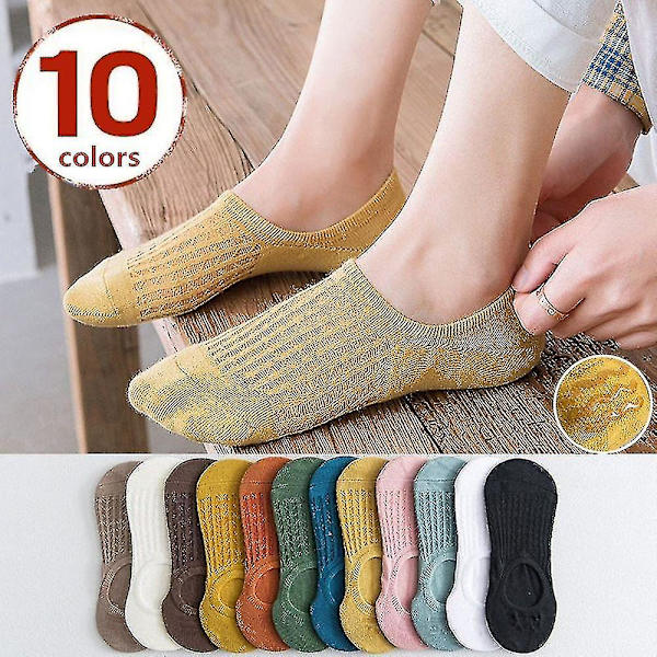 1 Par Dam Ankelstrumpor Casual Låg Skurna Båtsockor Halksäkra Mode Sommar