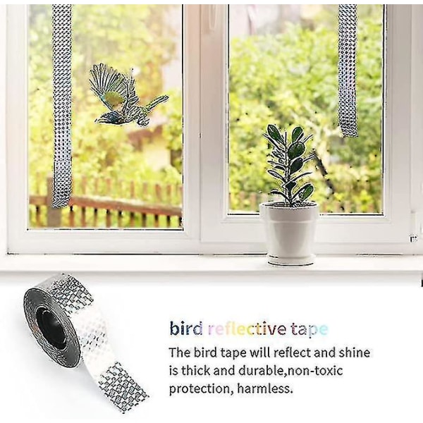 Fuglerepellent tape - Fugleskræmsel til at jage duer, spurve og krager væk (bredde 2,4 cm * længde 50 m * 2 stk) laserblomster (størrelse: f)