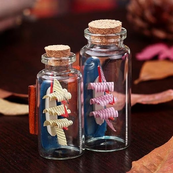 30 ml 1,18" x 2,75" miniglasflaskor, burkar med träkorkproppar, små  glasburkar, önskeflaskor, meddelandeflaska för bröllopsfavoriter, Halloween  De 5333 | Fyndiq