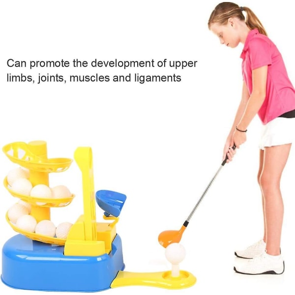 Golfbanemaskinesæt Golføvelsesudstyr Automatisk boldmaskine træningslegetøj til børn udendørs indendørs leg
