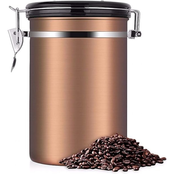 Kaffekanne Stor Lufttett Rustfritt Stål Kaffe Te Oppbevaringsboks Svart Kjøkken Oppbevaringsbokser Kanne For Kaffe Te (Farge: Rød)