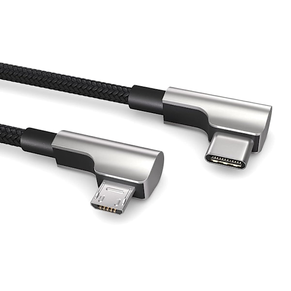 0,3m OTG USB-anslutningskabel, E-cykel Kiox, Yamaha, Micro USB till USB-C-kabel (laddar USB-C-enheter), 90 graders vinkelkontakt, data C