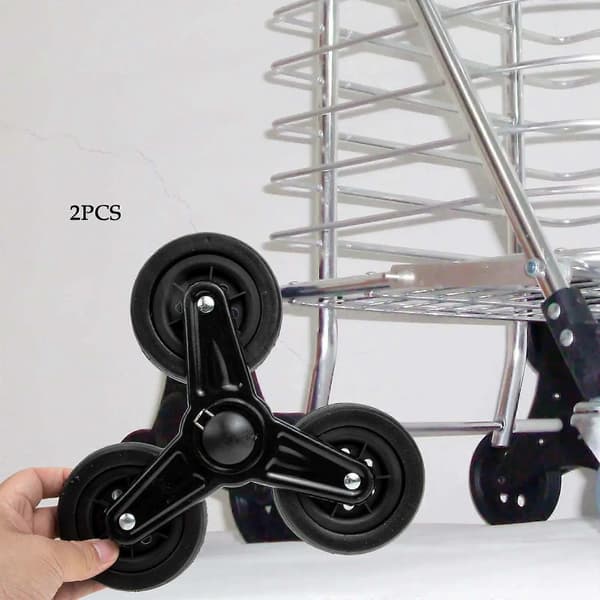 2x Sammenleggbare handlekurvhjul Tilbehør Hjuldiameter 9,5 cm Anti-skli