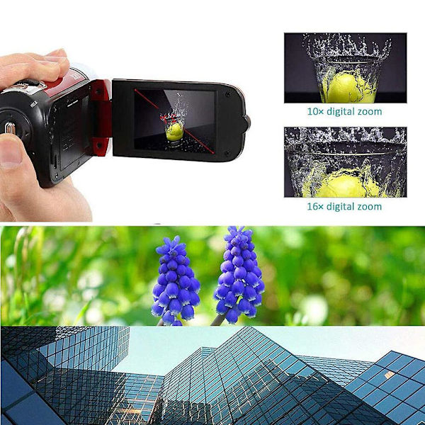 16x digitaalinen zoom-kamera, videokamera, yökuvaus, vloggauskamera, 1080p, 2,7 tuuman LCD-kääntyvä näyttö