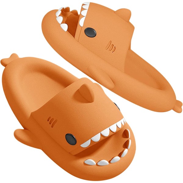 MoneRffi - Originale Sharklas til drenge og piger, Shark Flip Flops til mænd og kvinder, Pool Sandaler Color Naranja 27/28 EU