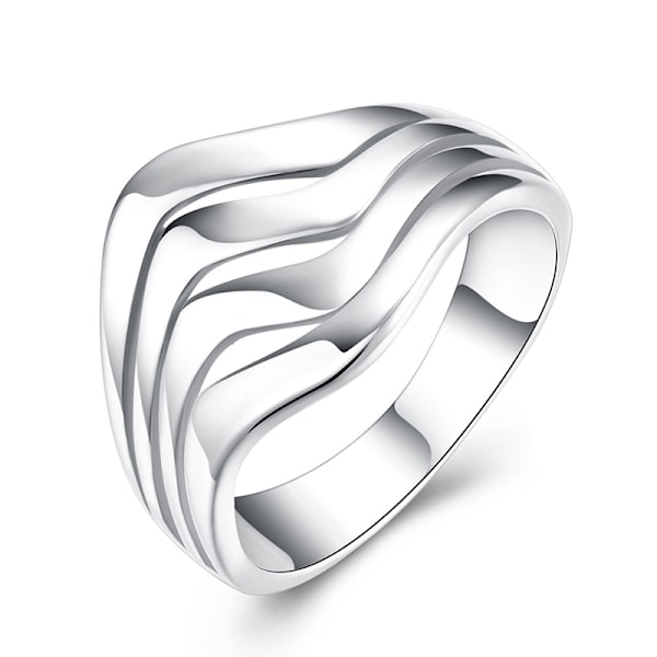 925 Sterling Silver Ring Smooth Wave Ring 6-10 Fashion Charm Jewelry