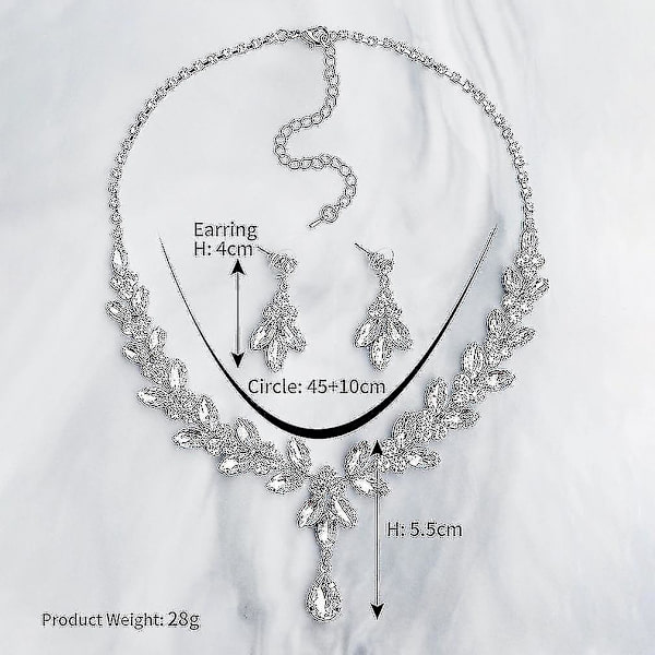 Smyckesset Brud Diamantbesatt Kvinna Halsband Kvinna Halsband Örhängen För Bröllop