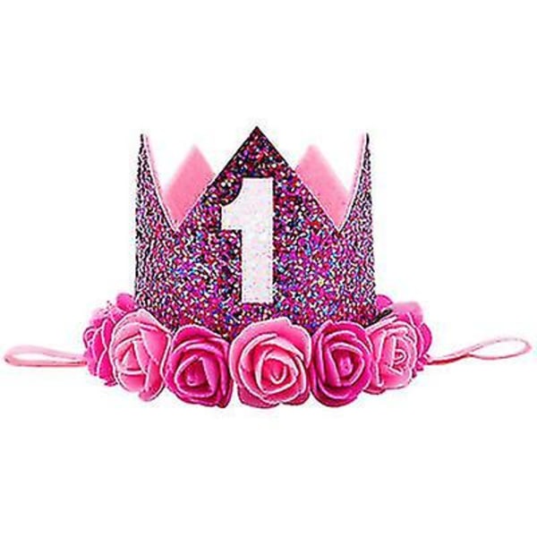Sød fødselsdagsfest Dekoration Kasket Kronprinsesse Pandebånd Elastik Haarbånd Babytøj Hårtilbehør Babypige Pandebånd 1 -3 år