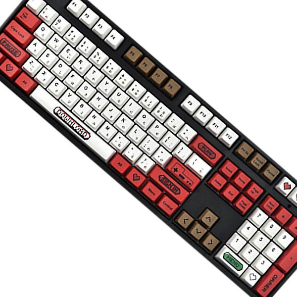 108 PBT Keycaps DIY Retro Keycaps Spillkonsoll Ducky Mekanisk Spilltastatur Svart Hvit