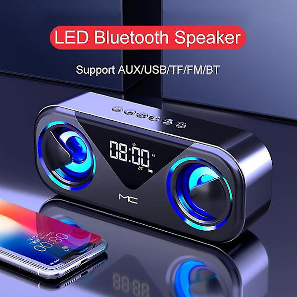 FM-radio, Bluetooth-kaiuttimet, herätyskello, subwoofer, kotiäänentoistojärjestelmä, Boombox Sono|Kannettavat kaiuttimet (musta)