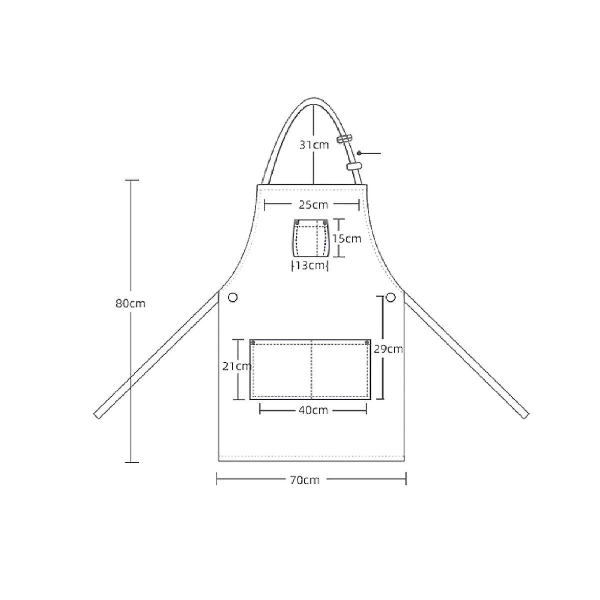 Unisex Justerbar Multi Lomme For Apron Til Kokken Køkken Bbq Og Studio Halterneck Arbejdsforklæde