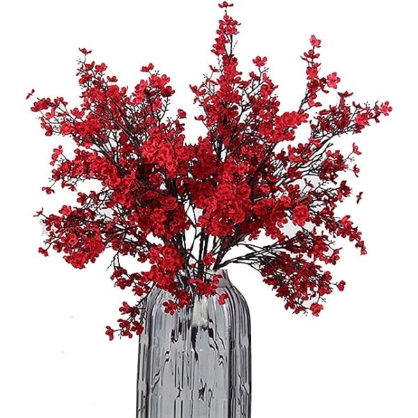 Global Babys Breath Stof Blomster Kunstige Blomster 6 Bundt Europæiske Falske Silkeplanter Dekoration Bryllup Fest Dekoration Buketter Ægte Touch DIY Hjem Gar