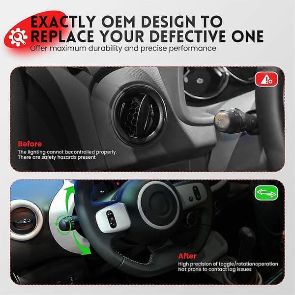 Til Renault Twingo 2 2007-2014 7701072110 Commodo Switch Ratstamme Forlygte Ratkontakt