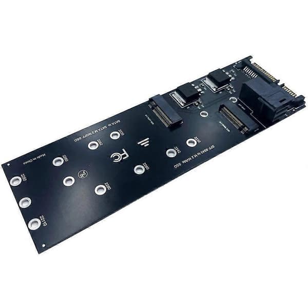 Dobbelkanals M.2 SSD-adapterkort NVMe til SFF-8643 M.2 SATA NGFF til SATA III-adapter for PC-serverarbeidsstasjon Ingen driver Black