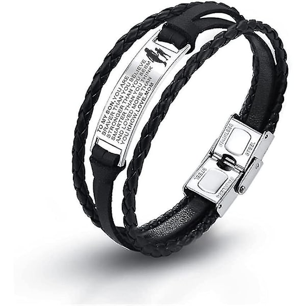 Justerbara läderarmband för handleden till min son - födelsedagspresent, examenspresent